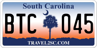 SC license plate BTC045