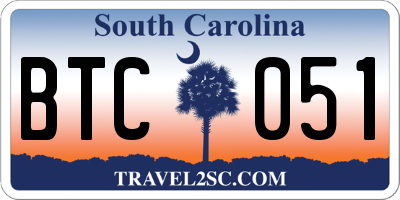 SC license plate BTC051