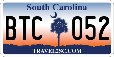 SC license plate BTC052