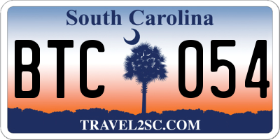 SC license plate BTC054