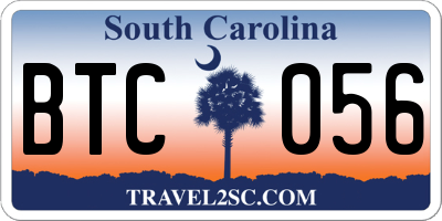 SC license plate BTC056