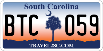 SC license plate BTC059