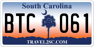 SC license plate BTC061