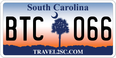 SC license plate BTC066