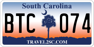 SC license plate BTC074