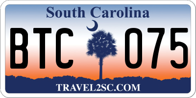 SC license plate BTC075