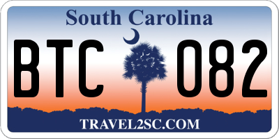 SC license plate BTC082