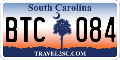 SC license plate BTC084