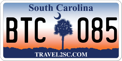 SC license plate BTC085