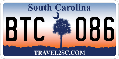 SC license plate BTC086