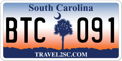 SC license plate BTC091