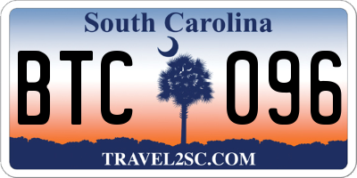 SC license plate BTC096