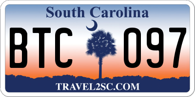 SC license plate BTC097
