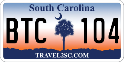 SC license plate BTC104