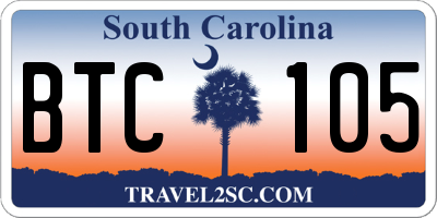 SC license plate BTC105