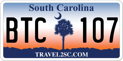 SC license plate BTC107