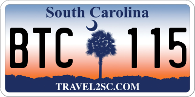 SC license plate BTC115