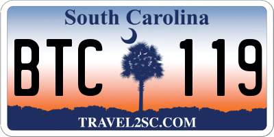 SC license plate BTC119