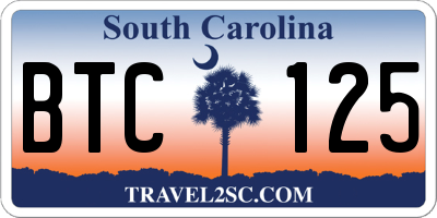SC license plate BTC125