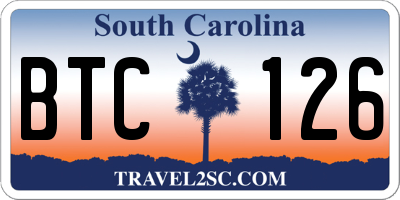 SC license plate BTC126
