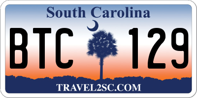 SC license plate BTC129