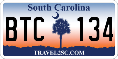 SC license plate BTC134