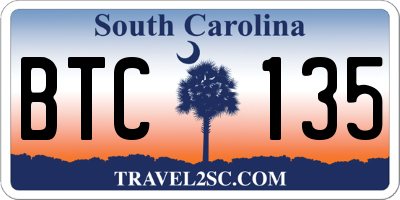SC license plate BTC135