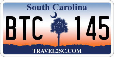 SC license plate BTC145