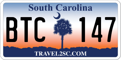 SC license plate BTC147