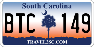 SC license plate BTC149