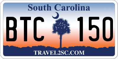 SC license plate BTC150