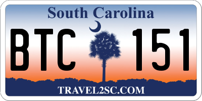 SC license plate BTC151