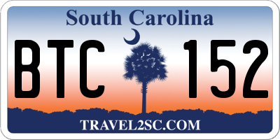 SC license plate BTC152