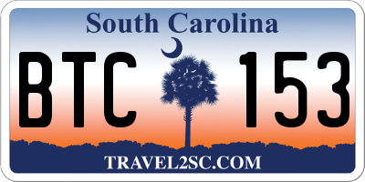 SC license plate BTC153