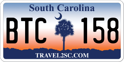 SC license plate BTC158