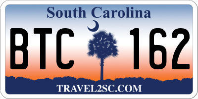 SC license plate BTC162