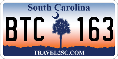 SC license plate BTC163