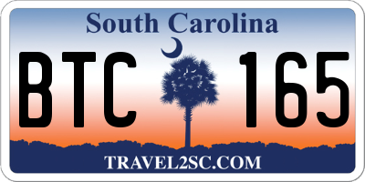 SC license plate BTC165