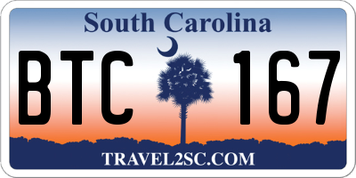 SC license plate BTC167