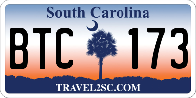 SC license plate BTC173