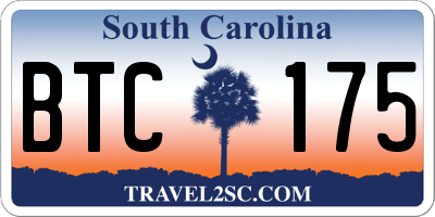 SC license plate BTC175