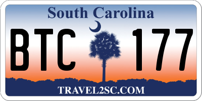 SC license plate BTC177