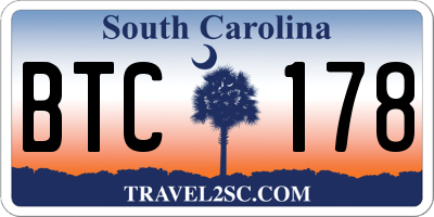 SC license plate BTC178
