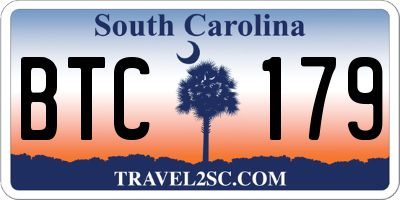 SC license plate BTC179