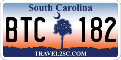 SC license plate BTC182