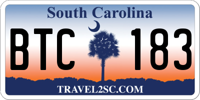 SC license plate BTC183