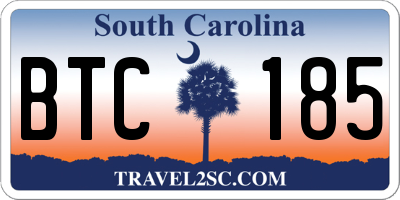 SC license plate BTC185