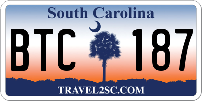 SC license plate BTC187