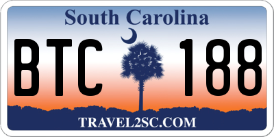 SC license plate BTC188