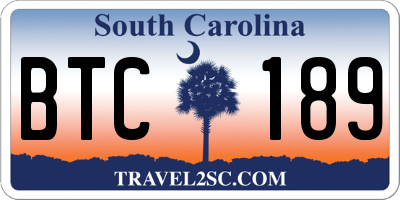 SC license plate BTC189